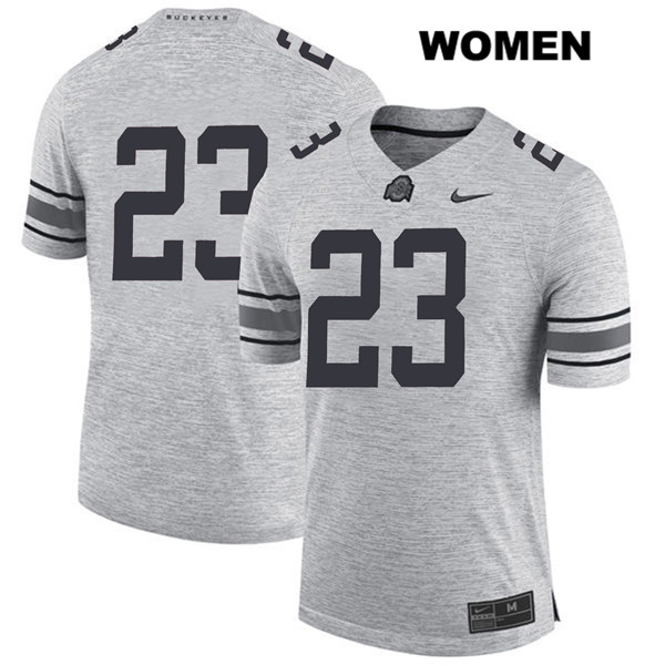 Ohio State Buckeyes Women's De'Shawn White #23 Gray Authentic Nike No Name College NCAA Stitched Football Jersey UE19L57XJ